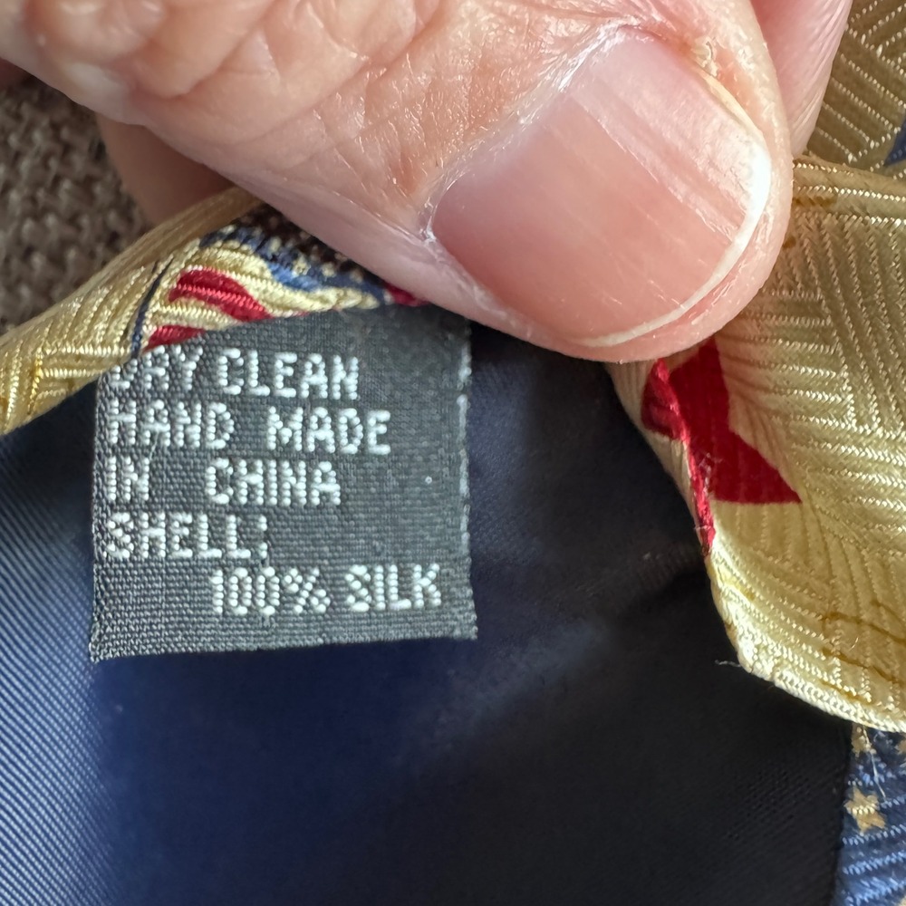 Mad House Marketing Allegiance USA Flag Pledge of Allegiance Silk Tie Tan 700701 - Picture 9 of 10